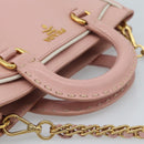 PRADA Hand Bag Safiano leather 2way Pink Gold Auth 182396-7