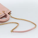 PRADA Hand Bag Safiano leather 2way Pink Gold Auth 182396-8