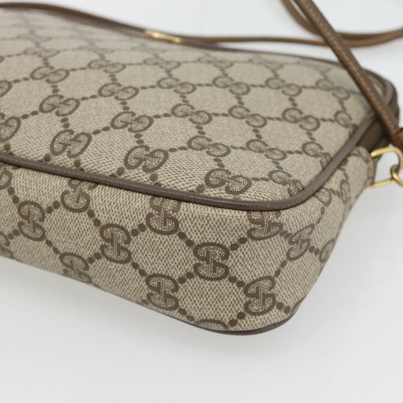 GUCCI GG Supreme Shoulder Bag PVC Beige Gold 97 02 068 Auth 182397