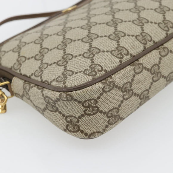GUCCI GG Supreme Shoulder Bag PVC Beige Gold 97 02 068 Auth 182397