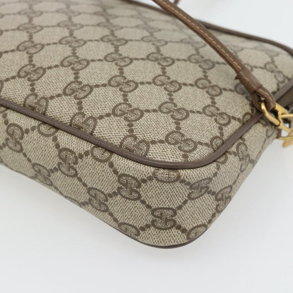 GUCCI GG Supreme Shoulder Bag PVC Beige Gold 97 02 068 Auth 182397