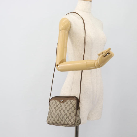 GUCCI GG Supreme Shoulder Bag PVC Beige Gold 97 02 068 Auth 182397