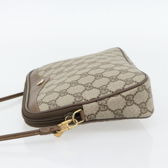 GUCCI GG Supreme Shoulder Bag PVC Beige Gold 97 02 068 Auth 182397