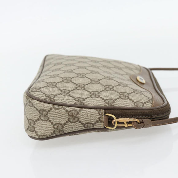 GUCCI GG Supreme Shoulder Bag PVC Beige Gold 97 02 068 Auth 182397