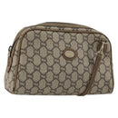 GUCCI GG Plus Supreme Shoulder Bag PVC Beige Gold Auth 182399-1