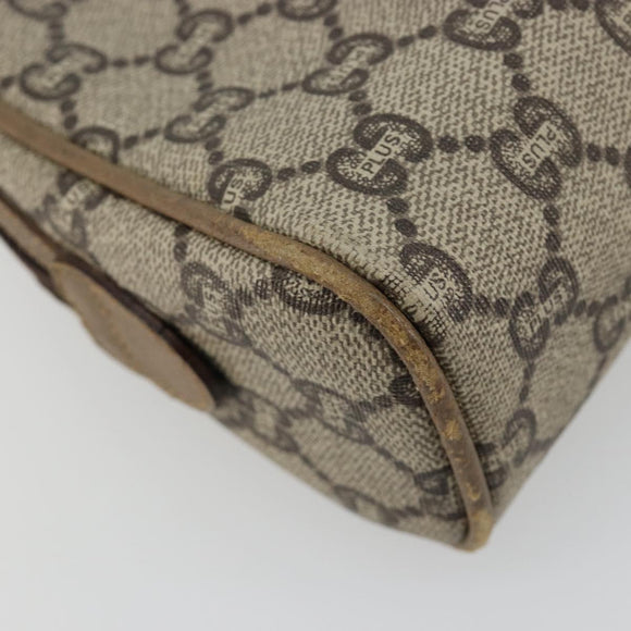 GUCCI GG Plus Supreme Shoulder Bag PVC Beige Gold Auth 182399