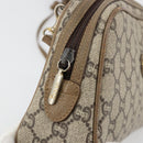 GUCCI GG Plus Supreme Shoulder Bag PVC Beige Gold Auth 182399-15