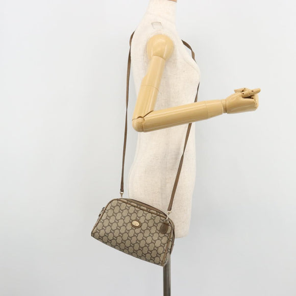 GUCCI GG Plus Supreme Shoulder Bag PVC Beige Gold Auth 182399