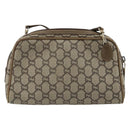 GUCCI GG Plus Supreme Shoulder Bag PVC Beige Gold Auth 182399-3