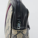 GUCCI GG Supreme Sherry Line Clutch Tas PVC Navy Rood Auth 182400-8