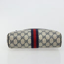 GUCCI GG Supreme Sherry Line Clutch Tas PVC Navy Rood Auth 182400-6
