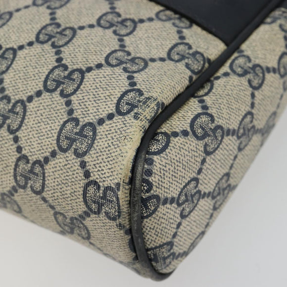 GUCCI GG Supreme Sherry Line Clutch Tas PVC Navy Rood Auth 182400