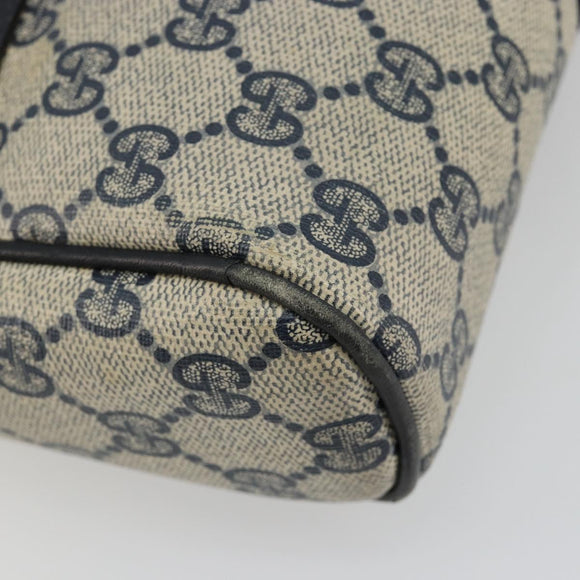 GUCCI GG Supreme Sherry Line Clutch Tas PVC Navy Rood Auth 182400
