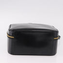 GUCCI Bamboo Vanity Hand Bag Patent leather 2way Black Gold Auth 182401-11