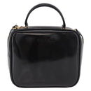 GUCCI Bamboo Vanity Hand Bag Patent leather 2way Black Gold Auth 182401-2