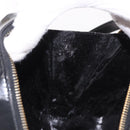 GUCCI Bamboo Vanity Hand Bag Patent leather 2way Black Gold Auth 182401-20