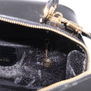 GUCCI Bamboo Vanity Hand Bag Patent leather 2way Black Gold Auth 182401-21