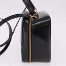 GUCCI Bamboo Vanity Hand Bag Patent leather 2way Black Gold Auth 182401-4