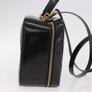GUCCI Bamboo Vanity Hand Bag Patent leather 2way Black Gold Auth 182401-5
