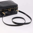 GUCCI Bamboo Vanity Hand Bag Patent leather 2way Black Gold Auth 182401-9