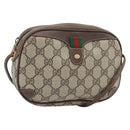 GUCCI GG Supreme Web Sherry Line Bag PVC Beige Gold 156 02 066 Auth 182402-1