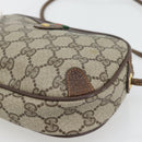 GUCCI GG Supreme Web Sherry Line Bag PVC Beige Gold 156 02 066 Auth 182402-9