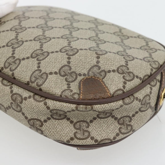 GUCCI GG Supreme Web Sherry Line Bag PVC Beige Gold 156 02 066 Auth 182402