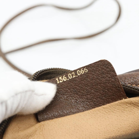 GUCCI GG Supreme Web Sherry Line Bag PVC Beige Gold 156 02 066 Auth 182402