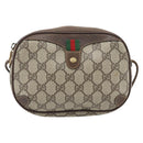 GUCCI GG Supreme Web Sherry Line Bag PVC Beige Gold 156 02 066 Auth 182402-13