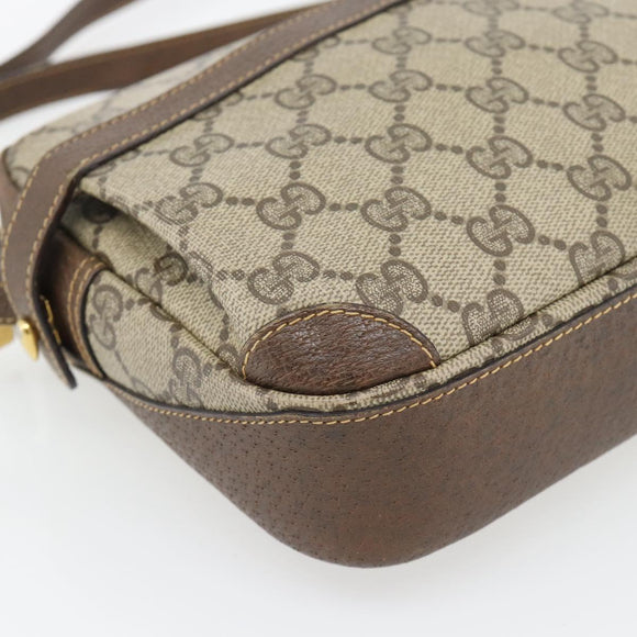 GUCCI GG Supreme Shoulder Bag PVC Beige Gold 007 90 0017 Auth 182403