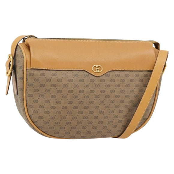 GUCCI Micro GG Supreme Shoulder Bag PVC Beige Gold 001 115 4001 Auth 182404