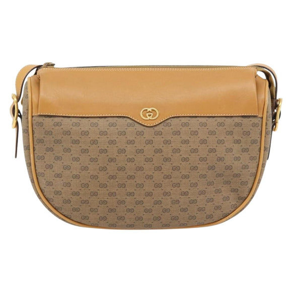 GUCCI Micro GG Supreme Shoulder Bag PVC Beige Gold 001 115 4001 Auth 182404