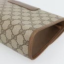 GUCCI GG Supreme Web Sherry Line Clutch Bag PVC Beige Red 89 01 030 Auth 182405-10
