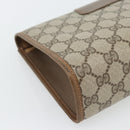 GUCCI GG Supreme Web Sherry Line Clutch Bag PVC Beige Red 89 01 030 Auth 182405-11