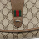 GUCCI GG Supreme Web Sherry Line Clutch Bag PVC Beige Red 89 01 030 Auth 182405-12