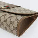 GUCCI GG Supreme Web Sherry Line Clutch Bag PVC Beige Red 89 01 030 Auth 182405-8