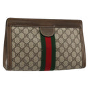 GUCCI GG Supreme Web Sherry Line Tas PVC Beige Rood 64 014 2125 28 Auth 182406-1