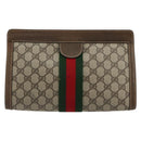 GUCCI GG Supreme Web Sherry Line Tas PVC Beige Rood 64 014 2125 28 Auth 182406-13