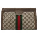 GUCCI GG Supreme Web Sherry Line Tas PVC Beige Rood 64 014 2125 28 Auth 182406-2