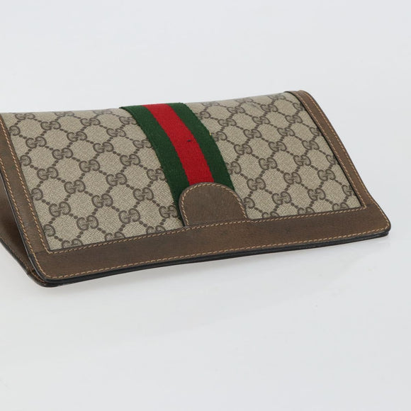 GUCCI GG Supreme Web Sherry Line Tas PVC Beige Rood 64 014 2125 28 Auth 182406
