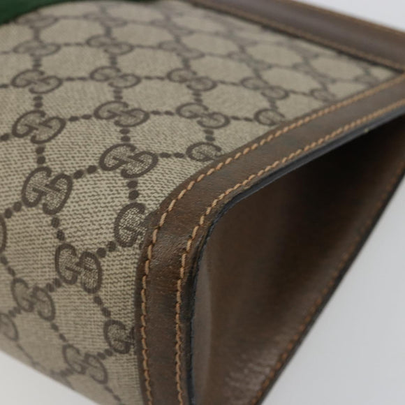 GUCCI GG Supreme Web Sherry Line Tas PVC Beige Rood 64 014 2125 28 Auth 182406