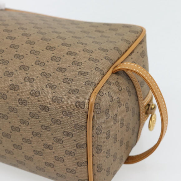GUCCI Micro GG Supreme Clutch Bag PVC Beige Gold Auth 182408