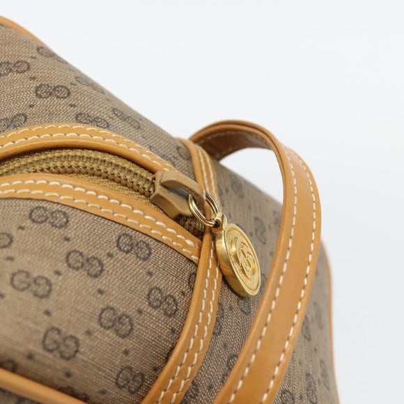 GUCCI Micro GG Supreme Clutch Bag PVC Beige Gold Auth 182408