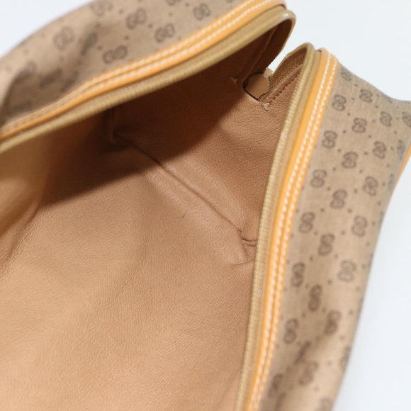 GUCCI Micro GG Supreme Clutch Bag PVC Beige Gold Auth 182408