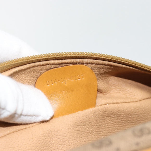 GUCCI Micro GG Supreme Clutch Bag PVC Beige Gold Auth 182408