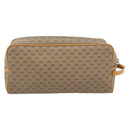 GUCCI Micro GG Supreme Clutch Bag PVC Beige Gold Auth 182408-2
