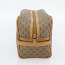 GUCCI Micro GG Supreme Clutch Bag PVC Beige Gold Auth 182408-3