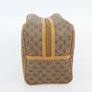 GUCCI Micro GG Supreme Clutch Bag PVC Beige Gold Auth 182408-4