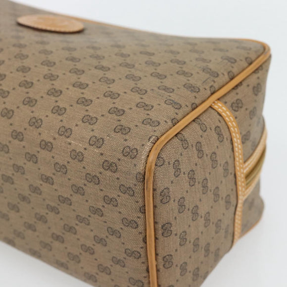 GUCCI Micro GG Supreme Clutch Bag PVC Beige Gold Auth 182408