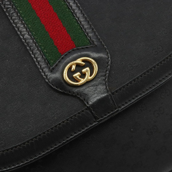 GUCCI Micro GG Supreme Web Sherry Line Tas PVC Zwart 001 115 0914 Auth 182409